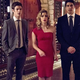 Grant Gustin, Emily Bett Rickards, Brandon Routh/The CW